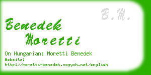 benedek moretti business card
